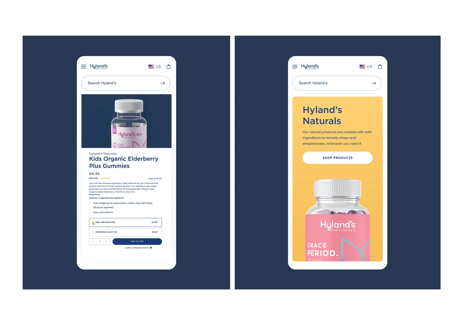 Hylands Products Mobile View