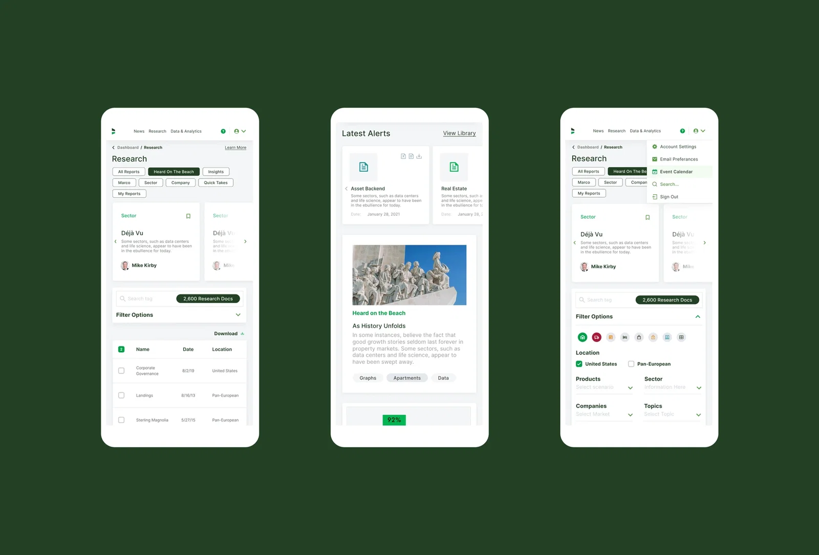 Mobile screen GreenStreet