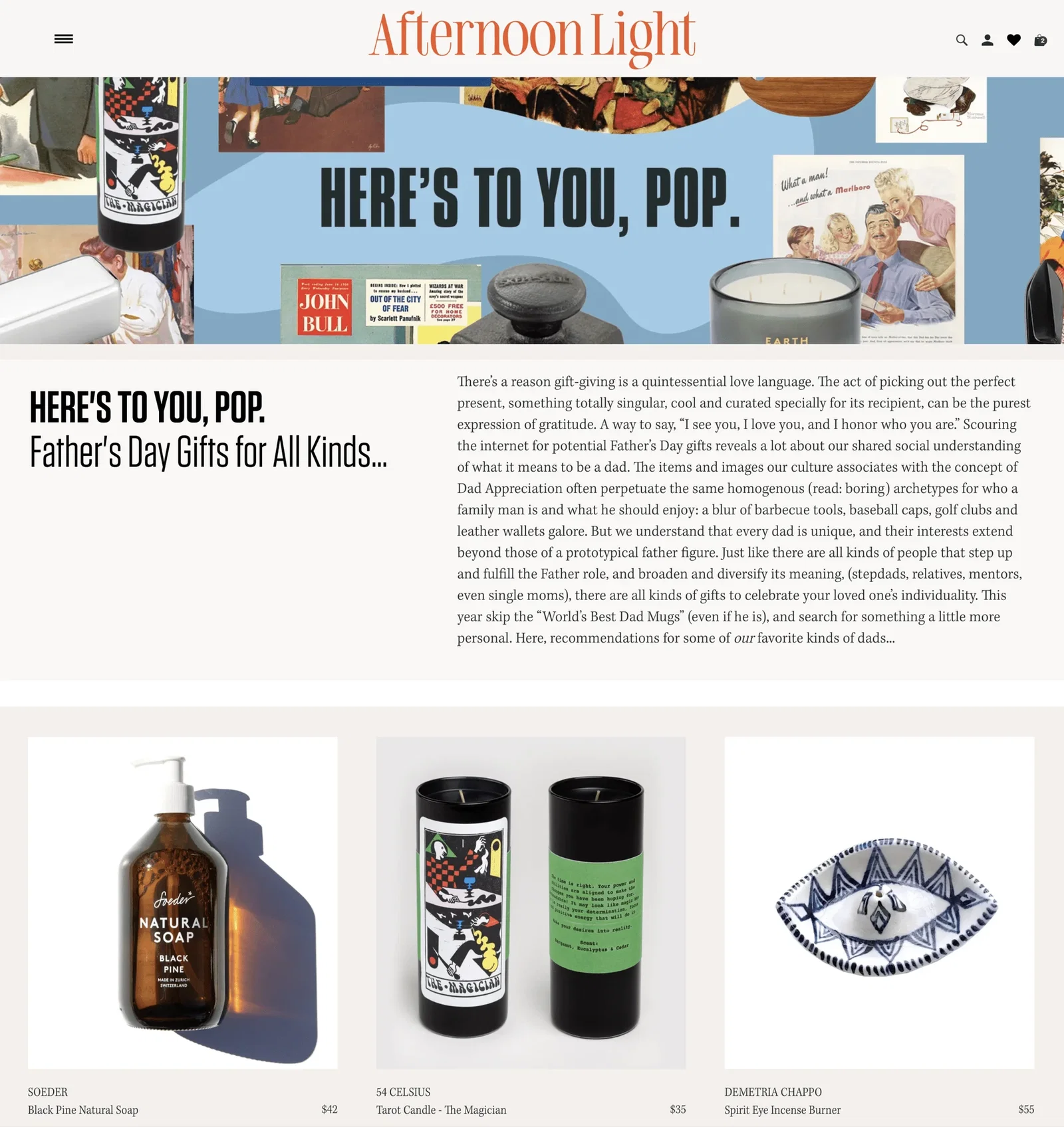 AfternoonLight Fathers Day Gift Blogs Detail